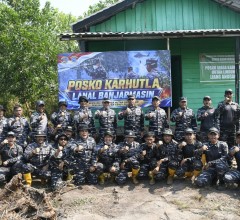 Danlanal Banjarmasin bersama Dankodaeral XIII Lakukan Peninjauan Karhutla
