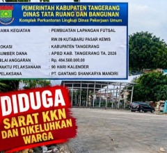 Pembangunan Lapangan Futsal Rp484 Juta di Pasar Kemis Jadi Keluhan Warga, Diduga Sarat KKN