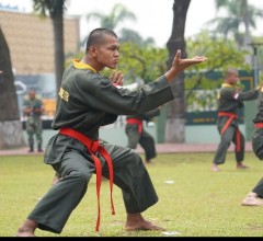 Ujian Kenaikan Tingkat sabuk hitam PSM prajurit Jajaran Kodam Jaya di Korem 051/WKT
