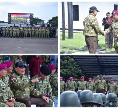 PANGKORMAR DAMPINGI MENHAN RI SAMPAIKAN PESAN MORAL KEPADA ASN KOMCAD MATRA LAUT