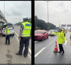 Polantas Karib Kompol Darmawati Berikan Edukasi Keselamatan kepada Pengguna Jalan Tol 