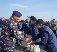 Dukung Misi Kedaulatan Rupiah Hingga Pulau Terluar Riau, Danlanal Dumai Sambut Kedatangan Tim ERB 20