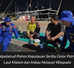 Layanan Polisi 110, Satpolairud Polres Kepulauan Seribu Gelar Patroli Laut Malam dan Imbau Nelayan W