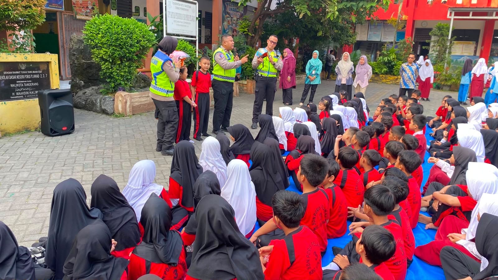 Tanamkan Tertib Berlalu Lintas Sejak Dini, Satlantas Tangerang Kota Sambangi Sekolah Dasar
