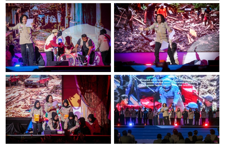 Seniman Yang Juga Budayawan Betawi, Dr Syaiful Amri Bacakan Puisi HUT TAGANA Ke 22