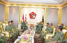 PANGKORMAR TERIMA LAPORAN KORPS KENAIKAN PANGKAT EMPAT PERWIRA TINGGI KORPS MARINIR TNI AL