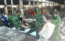 Pasca Kebakaran, Kodim 0723/Klaten Bersama Polri, Relawan Dan Instansi Terkait Gotong Royong Bersihk