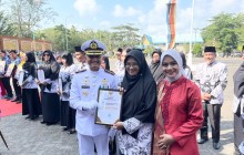Danlanal Bintan Hadiri Upacara HUT Ke-81 Kemerdekaan RI Tingkat Kabupaten Bintan