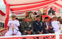 Posal dan Posbinter Jajaran Lanal Bintan Turut Meriahkan Upacara HUT Ke-81 Kemerdekaan RI