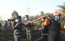 Lawan Karhutla, Danlanal Banjarmasin Bersama Forkopimda Kalsel Turun Langsung ke Hutan Lindung Kurni