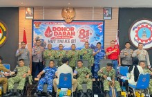 Semarak HUT Ke-81 TNI, Danlanal Bintan Bersama Prajurit Ikuti Donor Darah