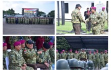 PANGKORMAR DAMPINGI MENHAN RI SAMPAIKAN PESAN MORAL KEPADA ASN KOMCAD MATRA LAUT