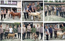 Polsek Cakung Memberikan dan menyalurkan Hewan Qurban untuk Masyarakat Cakung