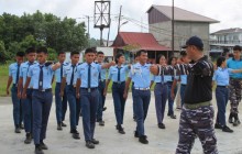 Tanamkan Disiplin dan Jiwa Korsa, Pasops Lanal Nias Pimpin Pembinaan Siswa SMA Taruna Hang Tuah Telu