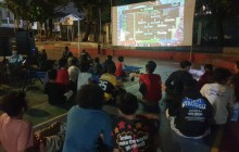 Nobar Spanyol vs Belgia, Korem 051/Wijayakarta Pererat Kebersamaan dengan Warga Cimanggis