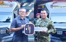 PANGKORMAR TERIMA PENYERAHAN KENDARAAN AMBULANS DARI BANK MANDIRI