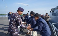 Dukung Misi Kedaulatan Rupiah Hingga Pulau Terluar Riau, Danlanal Dumai Sambut Kedatangan Tim ERB 20