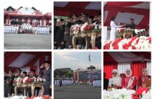 Dandim 0901/Samarinda Hadiri Upacara Penurunan Bendera HUT RI ke-81 