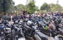 Polsek Cakung Kawal Keberangkatan Ribuan Massa Jakarta Timur Bersatu menuju Indonesia Arena GBK