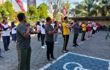 Danramil 01/Kota Klaten Hadiri Senam Bersama Forkopimcam Klaten Tengah, Dorong Sinergi Dan Hidup Seh