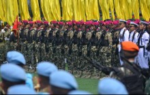 TAMPIL DI HADAPAN PRESIDEN! PRAJURIT PETARUNG KORPS MARINIR WARNAI HUT KE-81 TNI