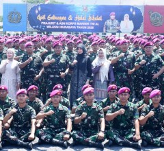 DI SURABAYA, PANGKORMAR DAN KETUA GABUNGAN JALASENASTRI KORMAR HALAL BIHALAL BERSAMA PRAJURIT DAN AS