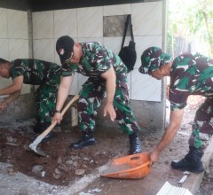 Progres Rehab MCK Panti Asuhan Karena Doa Capai 62 Persen, Prajurit Korem 051/Wkt dan Masyarakat Ter