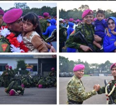 PENUH HARU, TRADISI PENYAMBUTAN WARNAI KEPULANGAN PRAJURIT KORPS MARINIR USAI TUNTASKAN PENUGASAN