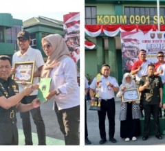 Kodim 0901/Samarinda Berikan Hadiah kepada Pemenang Lomba Kreatif Kampung Merah Putih