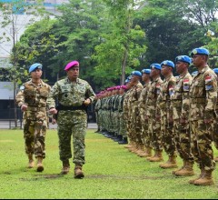 PANGKORMAR SAMBUT KEPULANGAN SATGAS BGC TNI KONGA XXXIX-G MONUSCO