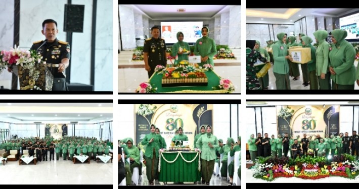 Danpusterad Bersama Ketua Persit KCK Pusterad Hadiri Peringatan HUT ke-80 Persit KCK