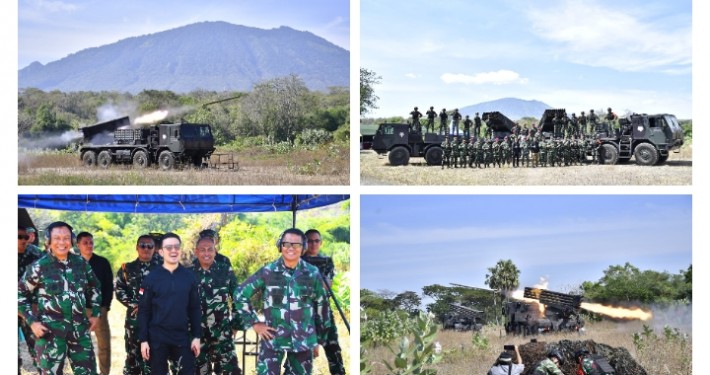 KAS KORMAR SAKSIKAN LANGSUNG UJI FUNGSI AMUNISI ROKET 122 MM DI BALURAN